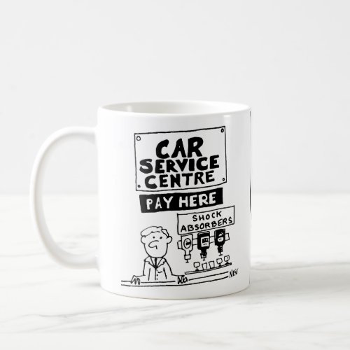Car Service Centre Mechanics and Shock Absorbers Coffee Mug