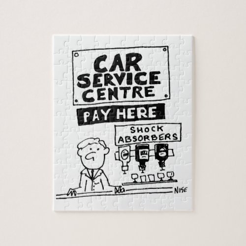 Car Service Centre Mechanics and Shock Absorbers Jigsaw Puzzle