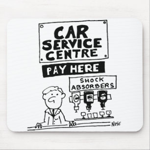 Car Service Centre Mechanics and Shock Absorbers Mouse Pad