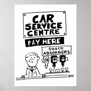 Car Service Centre Mechanics and Shock Absorbers Poster