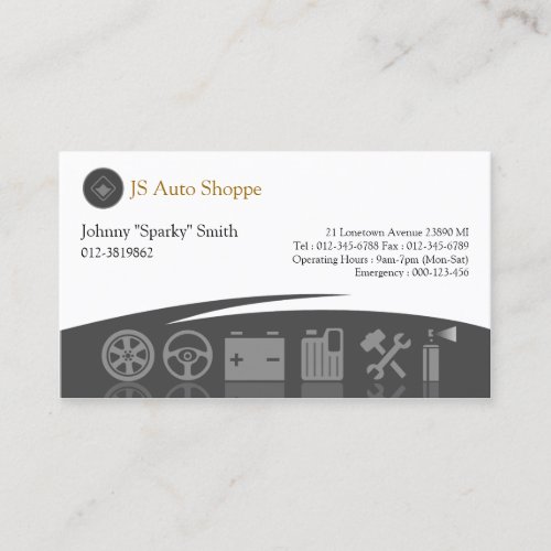 Car Service Icons Black Business Card