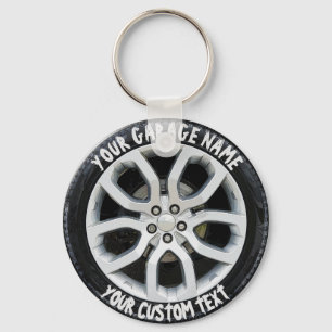 Car Service Repair Garage Owner Tire Wheel Custom Keychain
