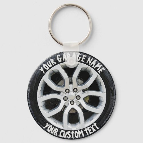 Car Service Repair Garage Owner Tire Wheel Custom Keychain