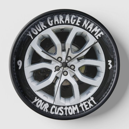 Car Service Repair Garage Owner Wheel Tire Custom Clock