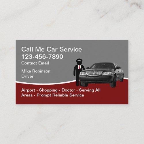 Car Service Uber Driver Business Cards
