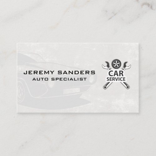 Car Service  Wrenches and Tire  Classic Car Business Card