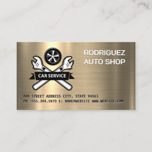 Car Service Wrenches Wheel Logo Business Card