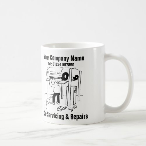 Car Servicing  Repairs Cartoon Coffee Mug