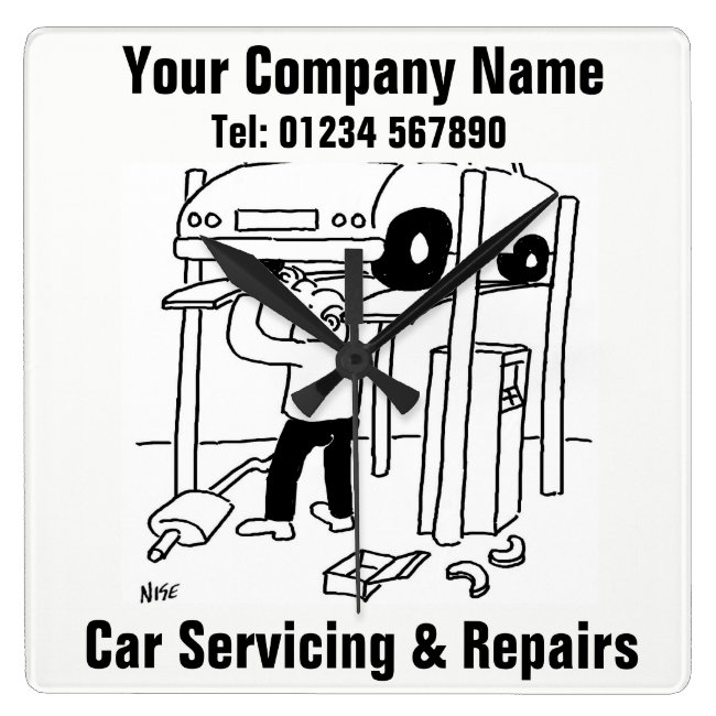 Car Servicing & Repairs Cartoon