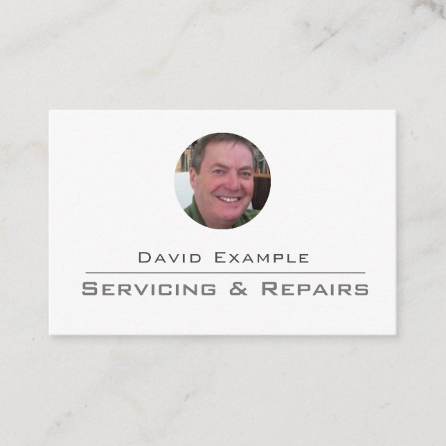 Car Servicing & Repairs with Photo of Holder Business Card (Front)