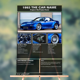 Car Show Spec Display Board Acrylic Sign