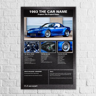 Car Show Spec display Board Metallic background Poster