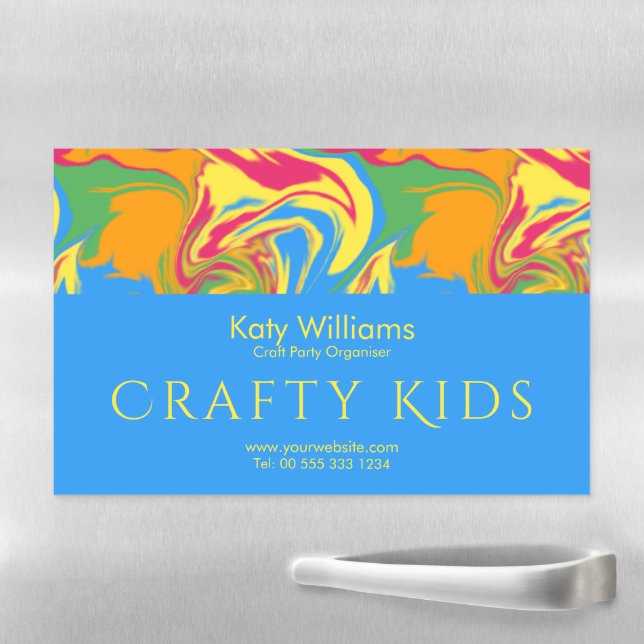 Car Sign Decal Fun Bright Coloured Paint Childcare Magnetic Dry Erase Sheet (In Situ)