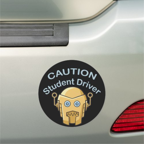 Car Sign New Driver Caution Robot