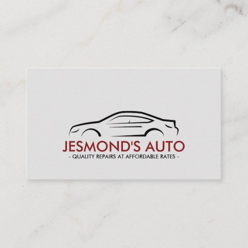 Car Silhouette _ Mechanic Auto Repair  Business Card