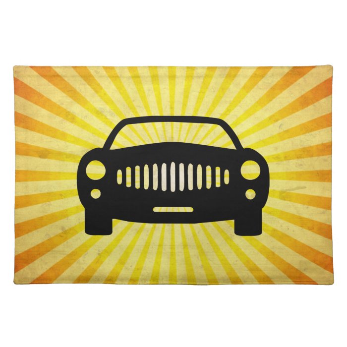 Car Silhouette; Yellow Place Mat