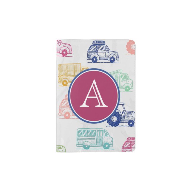 Car Sketch Doodle - Personalized Passport Cover (Front)