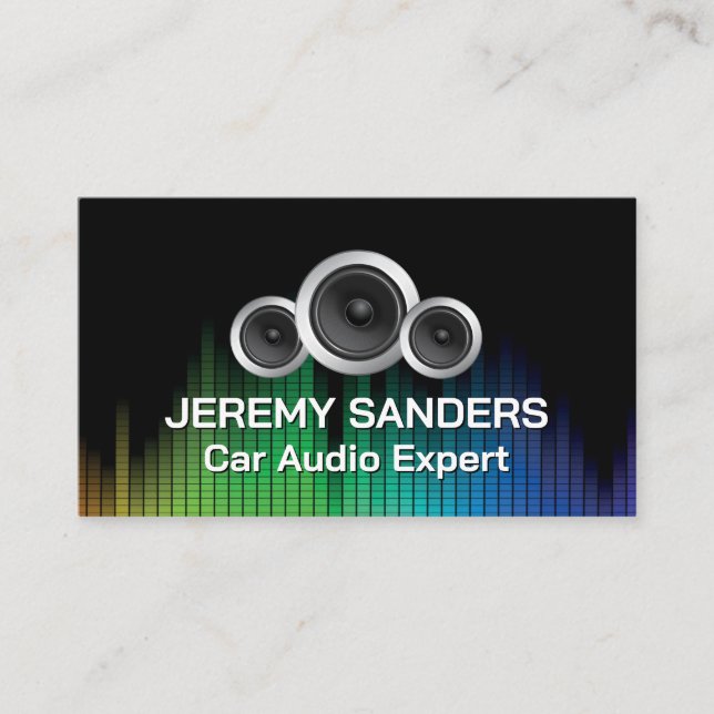 Car Speakers | Colorful Sound Equalizer Business Card (Front)