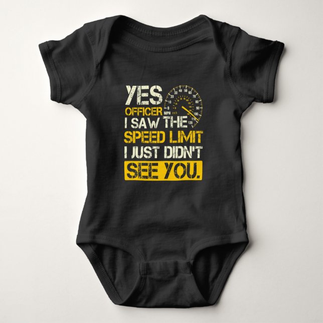 Car Speed lover Mechanics Racer Funny Dragster Baby Bodysuit (Front)