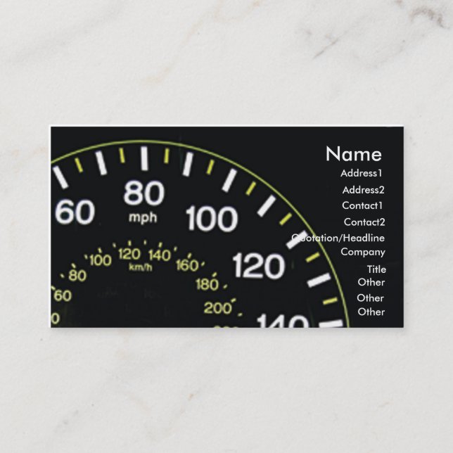 Car Speedo Business Card (Front)