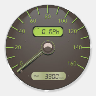 Car Speedometer cartoon Classic Round Sticker