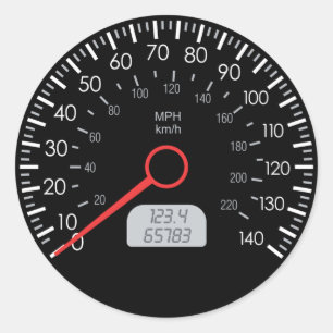 CAR SPEEDOMETER CLASSIC ROUND STICKER