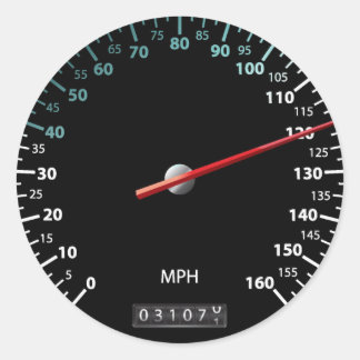 Car Speedometer Classic Round Sticker