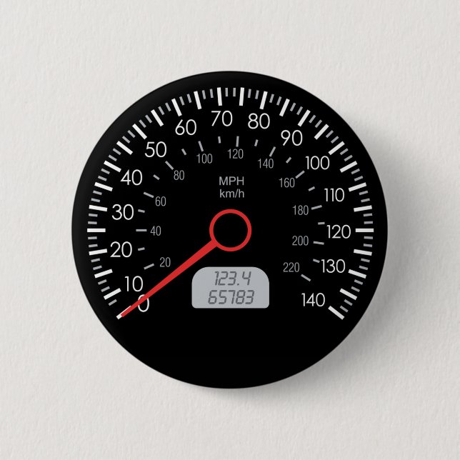 CAR SPEEDOMETER PINBACK BUTTON (Front)