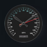 Car Speedometer Round Clock<br><div class="desc">Car Speedometer Unique Fun design Created by RMF Designz</div>
