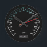 Car Speedometer Round Clock<br><div class="desc">Car Speedometer Unique Fun design Created by RMF Designz</div>