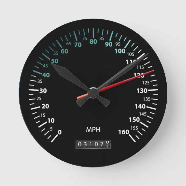 Car Speedometer Round Clock | Zazzle