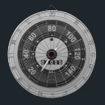 Car Speedometer Tachometer Dartboard<br><div class="desc">Dart board with a gray speedometer design.</div>