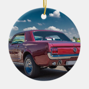 Car Sports Mustang Red Muscle Motor Gears Metal Ceramic Ornament