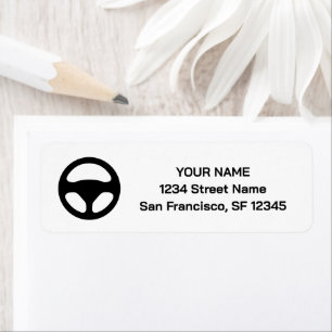 Car steering wheel logo Return Address Labels