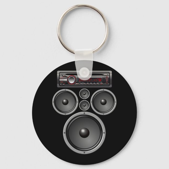 CAR STEREO SPEAKERS SYSTEM AUDIO HALLOWEEN COSTUME KEYCHAIN (Front)