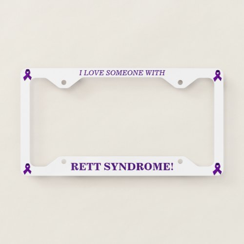 Car tag holder for Rett syndrome Awareness License Plate Frame