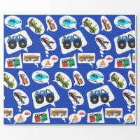 Party Zone Construction Sign Birthday Boy Premium Gift Wrap Wrapping Paper  Roll Pattern 