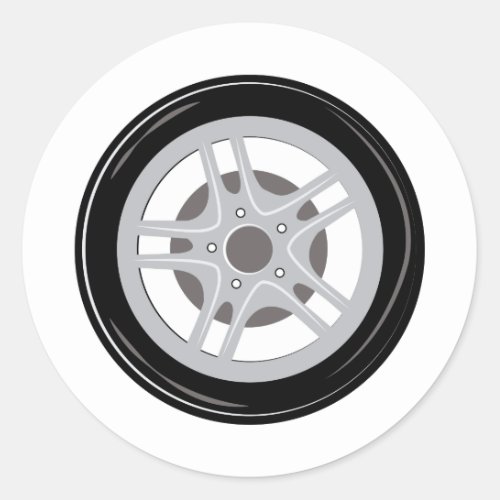 Car Tire Classic Round Sticker