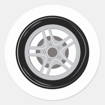 Car Tire Classic Round Sticker by Windmilldesigns at Zazzle