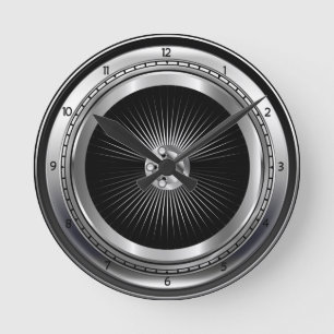 Car Tire Metallic Wheel Wall Clock