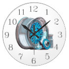 Custom Text Automobile Wheel & Tire Large Clock | Zazzle.com