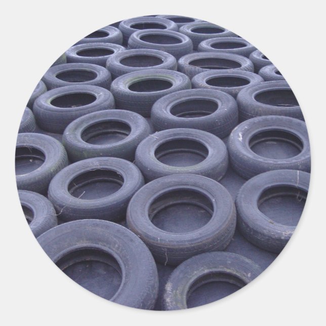 Car Tires Classic Round Sticker (Front)