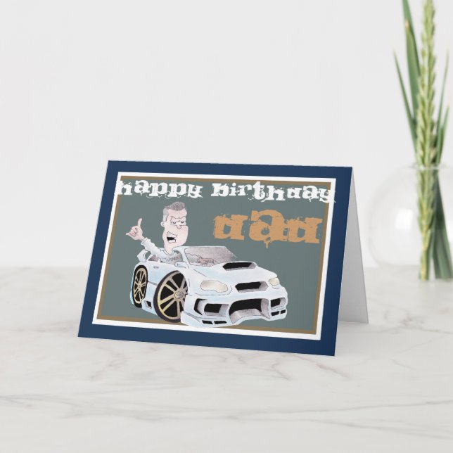 CAR TOON DAD birthday card (Front)