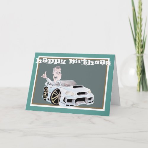 CAR TOON subaru birthday card
