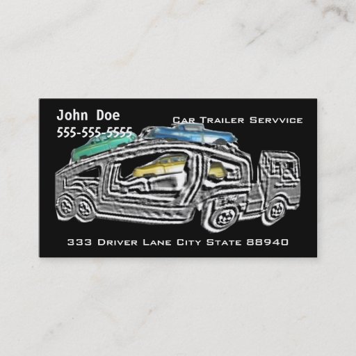 Customizable Car Trailer Services Business Card Template