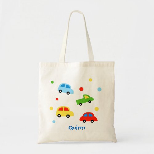 Car Truck Personalized kid name canvas bag