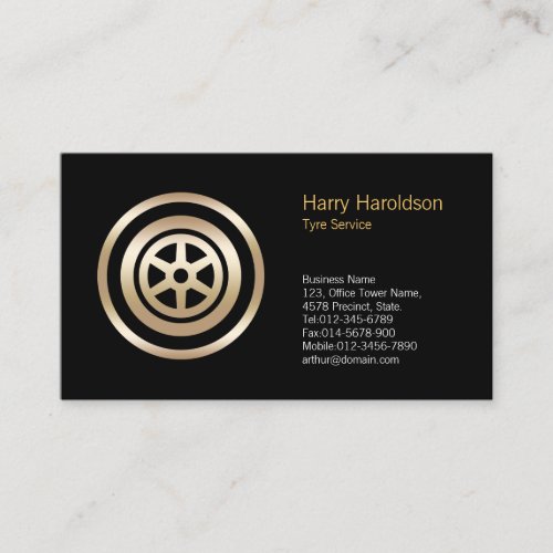 Car Tyre Icon Auto Tyre Service Business Card