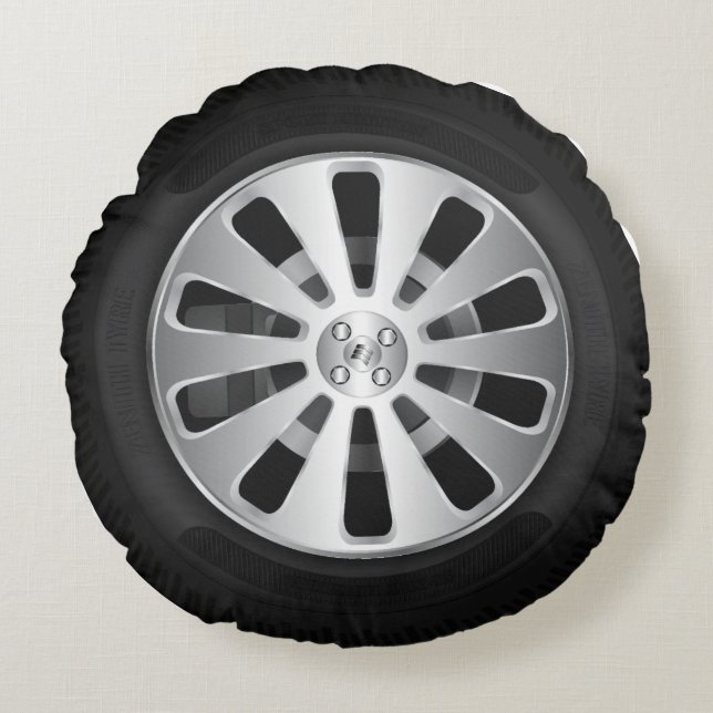 Car tyre round pillow (Front)
