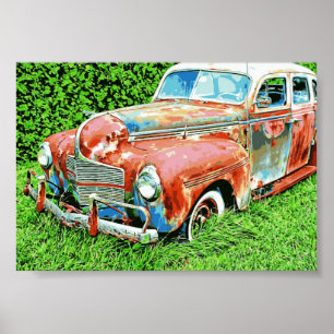 Car Vintage Rustic Car Poster