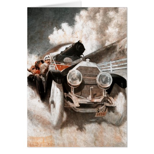Car vs Train by William Harnden Foster Cards (Front)